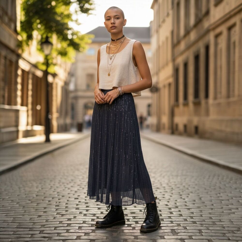 Vintage JBS Whimsigoth Maxi Skirt Womens M Black Broomstick Fairy Grunge Boho